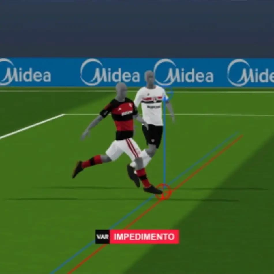 Gol do Flamengo  anulado por impedimento!