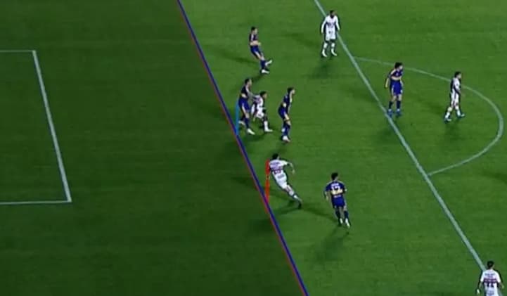 Impedimento no gol de Ryan Francisco.